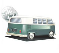 VW Splitscreen Camper Van (rear view)